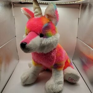 2022 Great Wolf Lodge Wolfie Corn Pink Purple Wolf Unicorn Plush Stuffed
